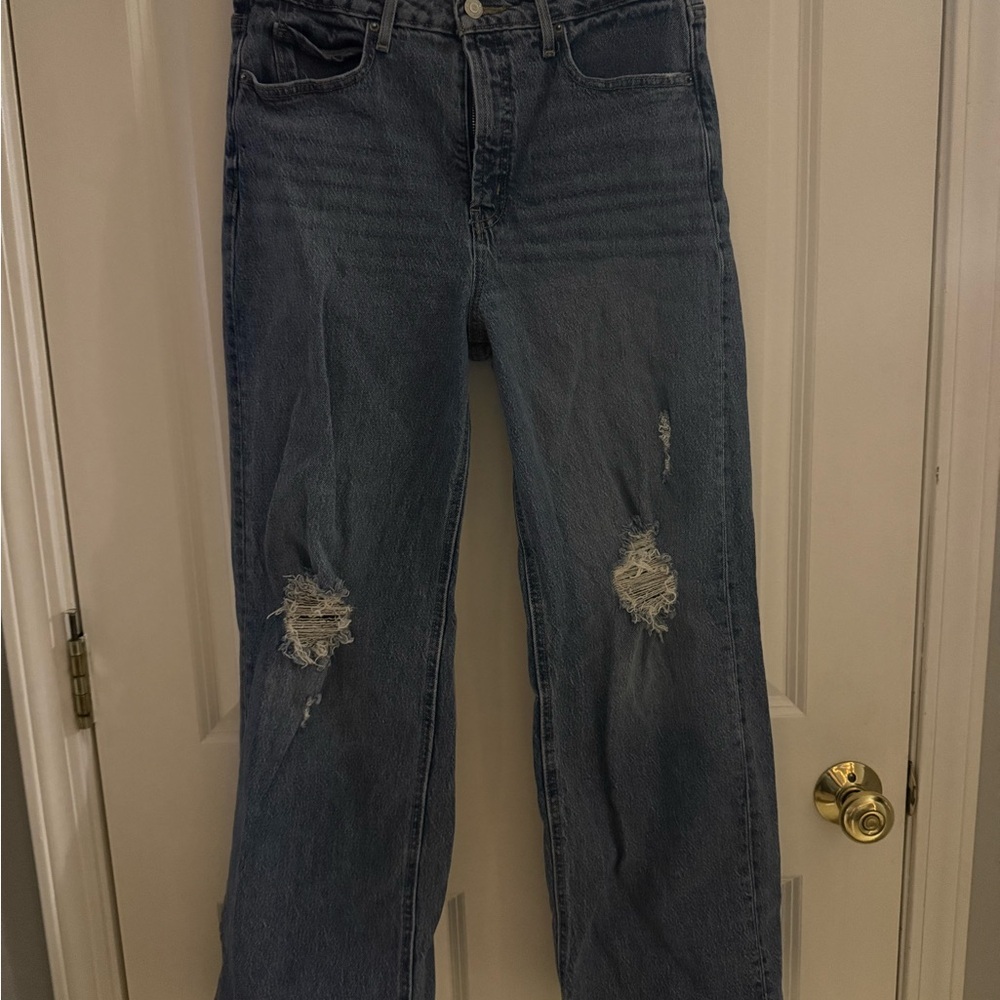 Old Navy Blue Distressed Flare Jeans Size 10